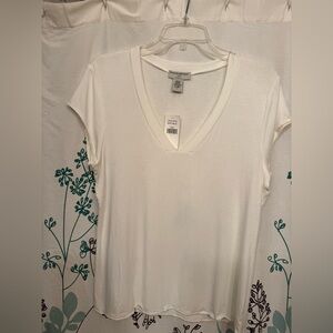 Banana Republic White Fitted Short Sleeve T-Shirt